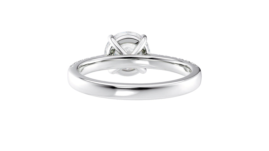 Round Solitaire Tapered Diamond Band Engagement Ring