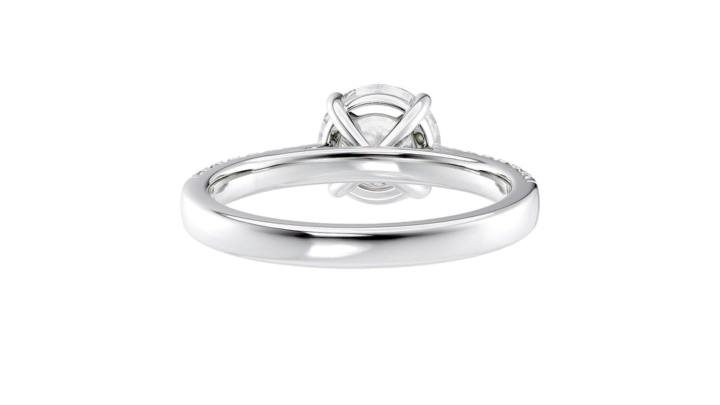 Round Solitaire Tapered Diamond Band Engagement Ring