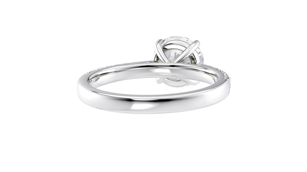 Round Solitaire Tapered Diamond Band Engagement Ring