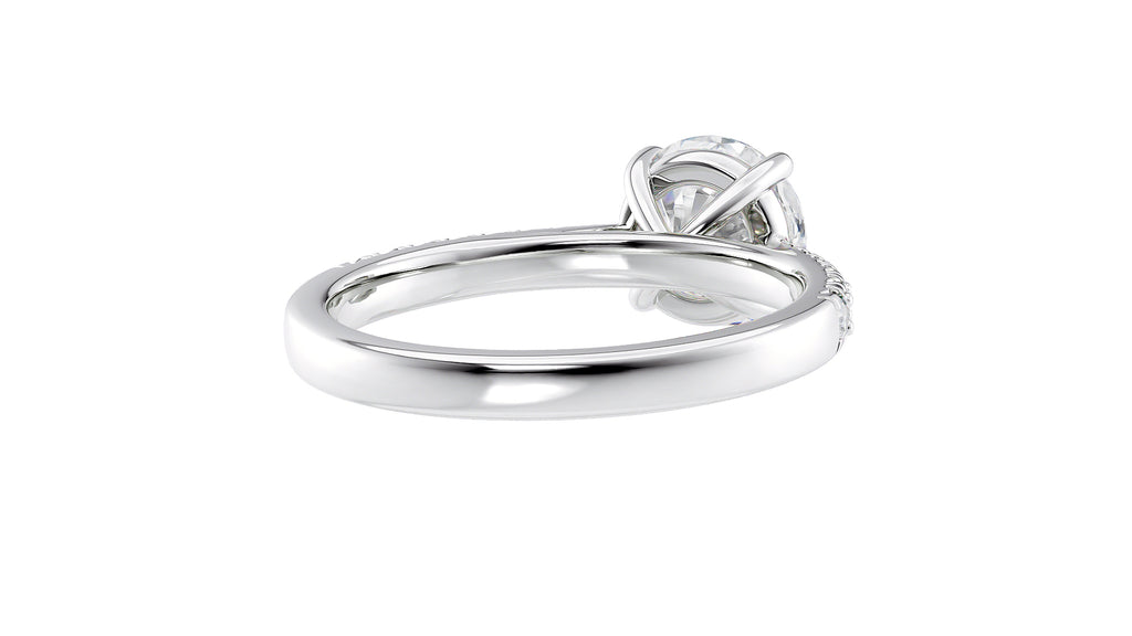 Round Solitaire Tapered Diamond Band Engagement Ring