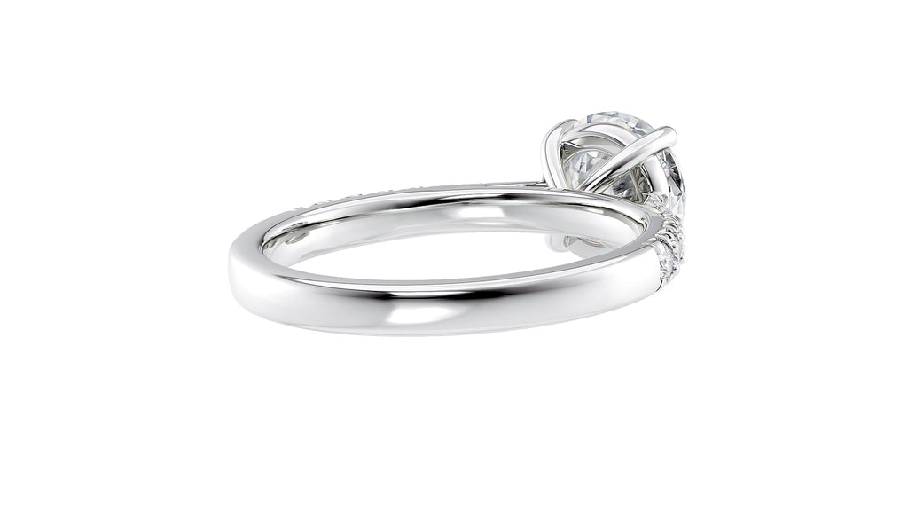 Round Solitaire Tapered Diamond Band Engagement Ring