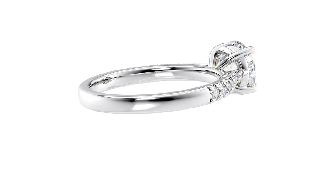Round Solitaire Tapered Diamond Band Engagement Ring