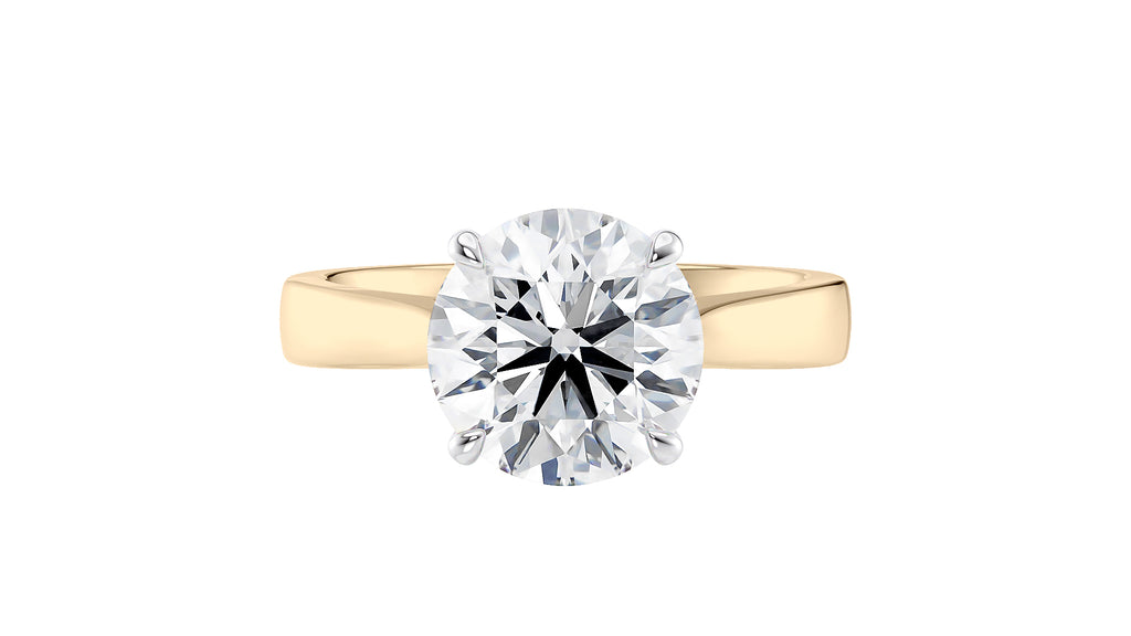 Round Solitaire Wide Band Diamond Engagement Ring