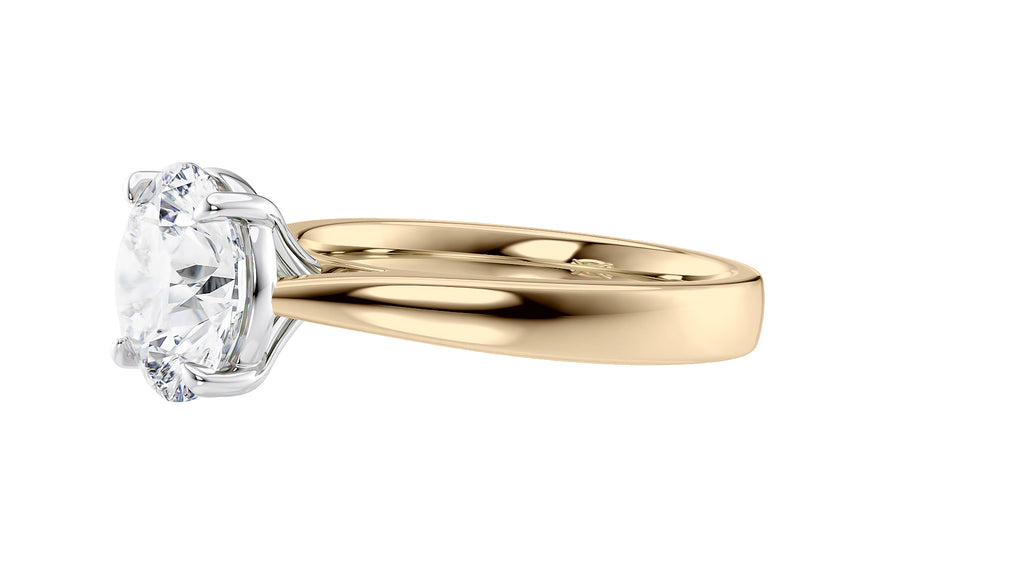 Round Solitaire Wide Band Diamond Engagement Ring