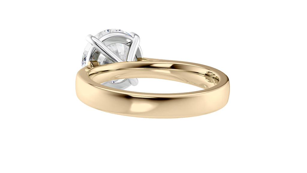 Round Solitaire Wide Band Diamond Engagement Ring