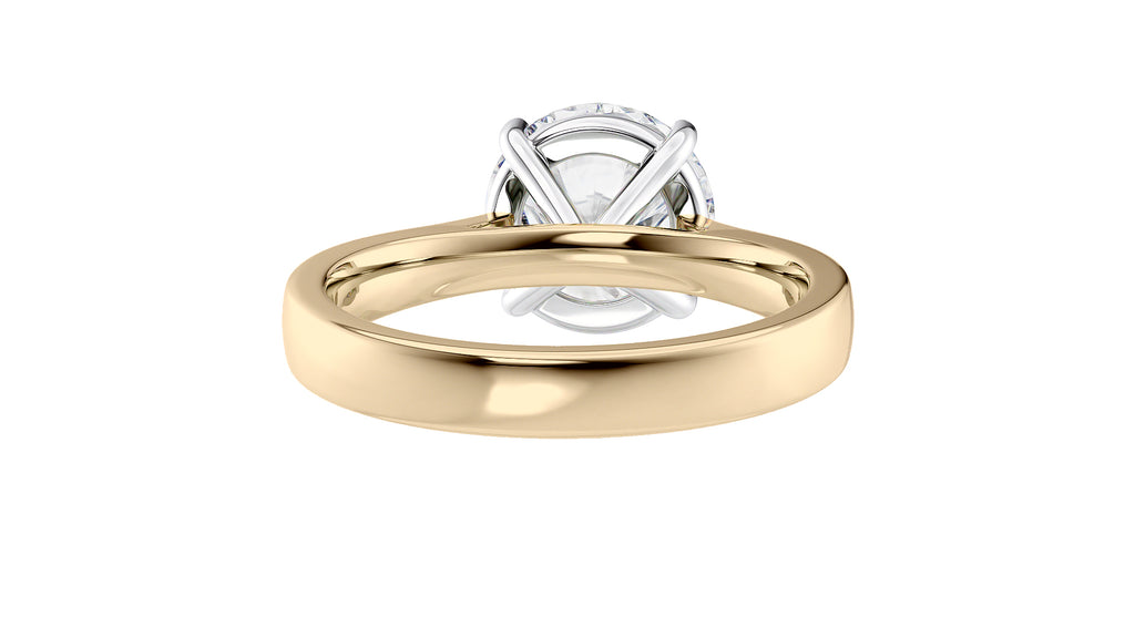 Round Solitaire Wide Band Diamond Engagement Ring