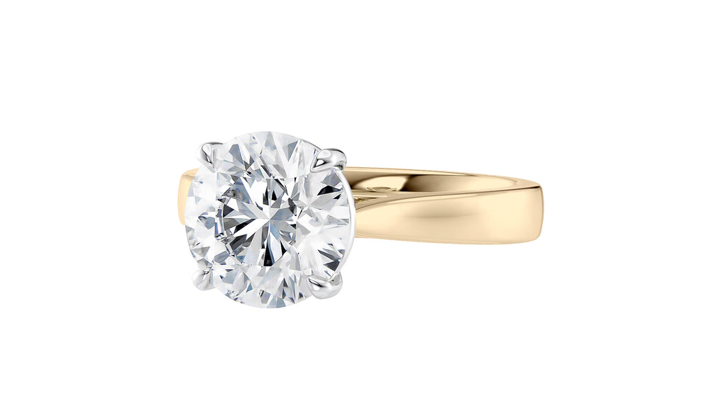 Round Solitaire Wide Band Diamond Engagement Ring