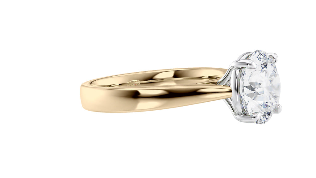 Round Solitaire Wide Band Diamond Engagement Ring