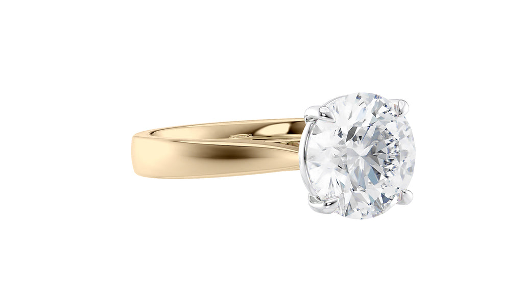 Round Solitaire Wide Band Diamond Engagement Ring