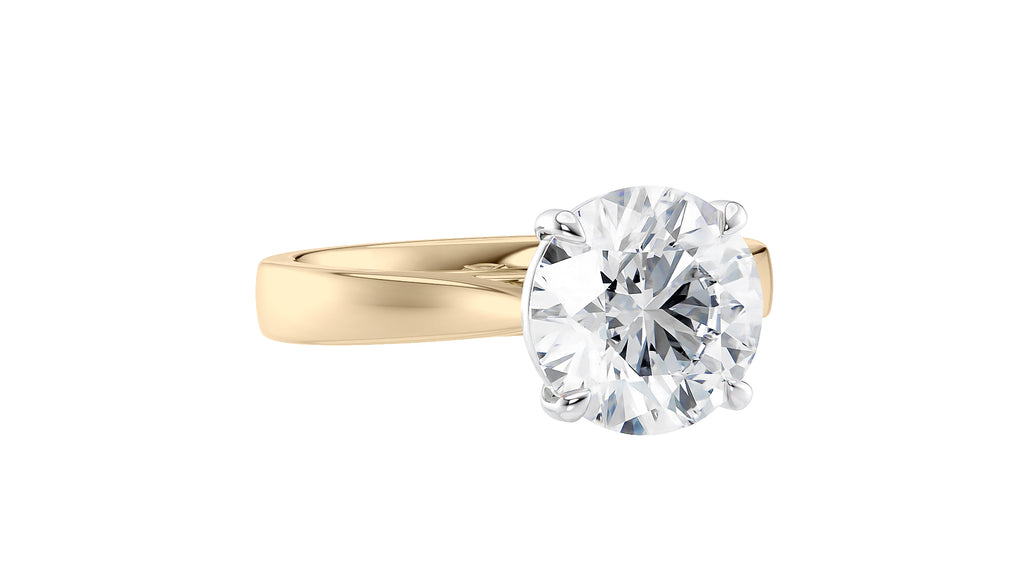 Round Solitaire Wide Band Diamond Engagement Ring