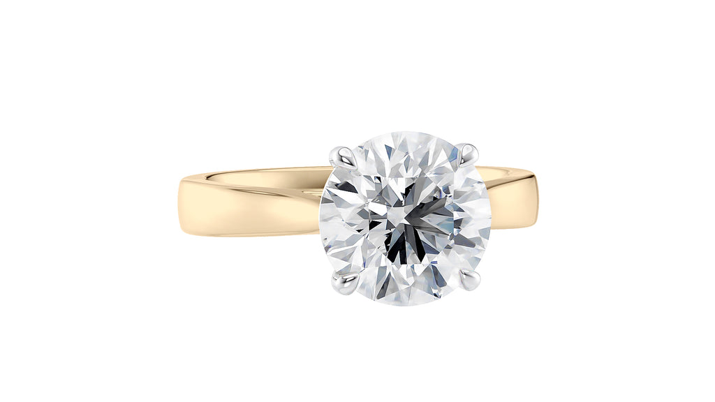 Round Solitaire Wide Band Diamond Engagement Ring