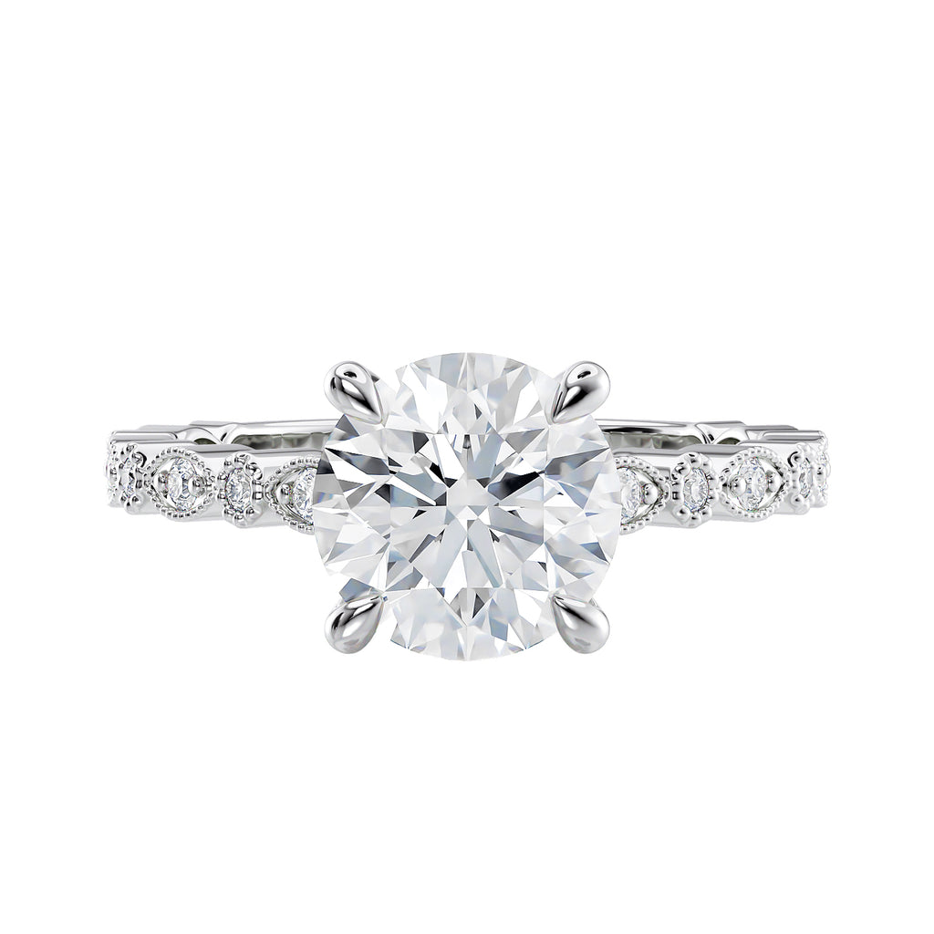 Lab Grown Solitaire Vintage Style Diamond Band Ring McGuire