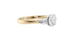 Round and Pear Cut 3 Stone Diamond Engagement Ring