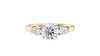 Round and Pear Cut Trilogy Diamond Engagement Ring