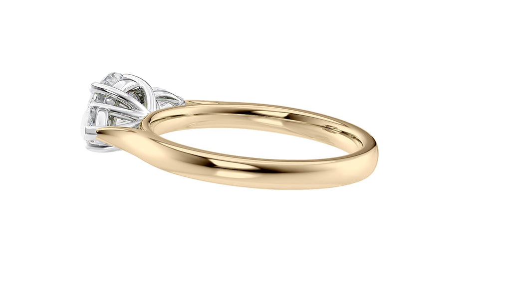 Round and Pear Cut Trilogy Diamond Engagement Ring