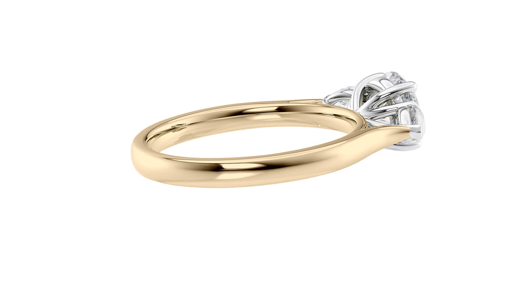 Round and Pear Cut Trilogy Diamond Engagement Ring