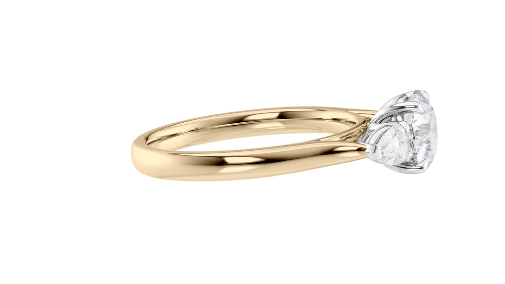 Round and Pear Cut Trilogy Diamond Engagement Ring