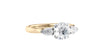 Round and Pear Cut Trilogy Diamond Engagement Ring