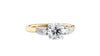 Round and Pear Cut Trilogy Diamond Engagement Ring