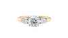 Round and Pear Cut Trilogy Diamond Engagement Ring