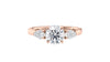 Round and Pear Cut Trilogy Diamond Engagement Ring
