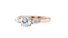 Round and Pear Cut Trilogy Diamond Engagement Ring
