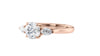 Round and Pear Cut Trilogy Diamond Engagement Ring