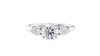 Round and Pear Cut Trilogy Diamond Engagement Ring