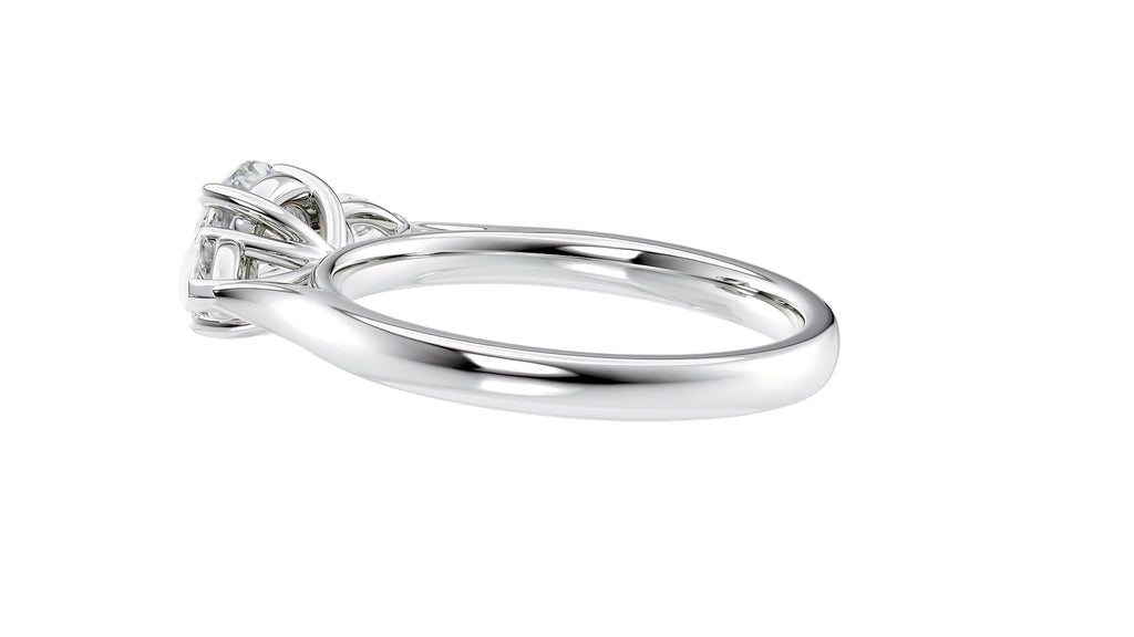 Round and Pear Cut Trilogy Diamond Engagement Ring