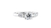 Round and Pear Cut Trilogy Diamond Engagement Ring