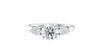 Round and Pear Cut Trilogy Diamond Engagement Ring