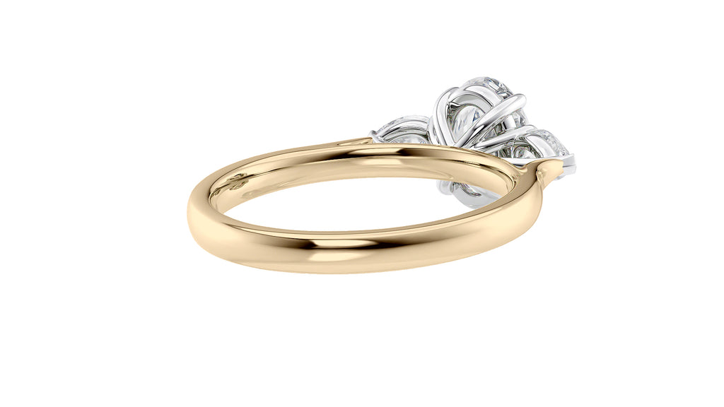 Oval & Pear Cut Trilogy Diamond Engagement Ring