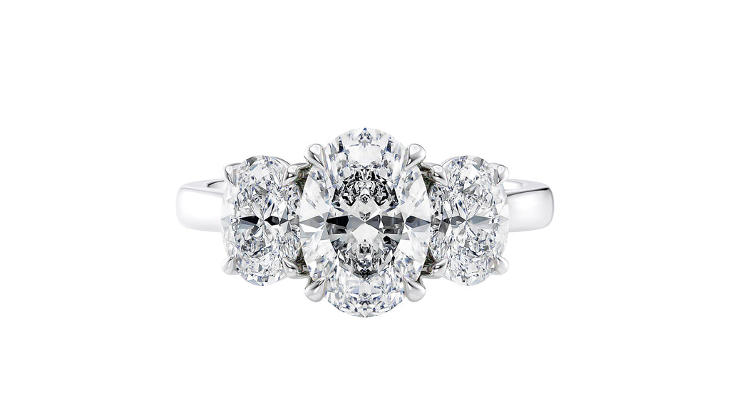 3 Stone Oval Lab Grown Diamond Engagement Ring