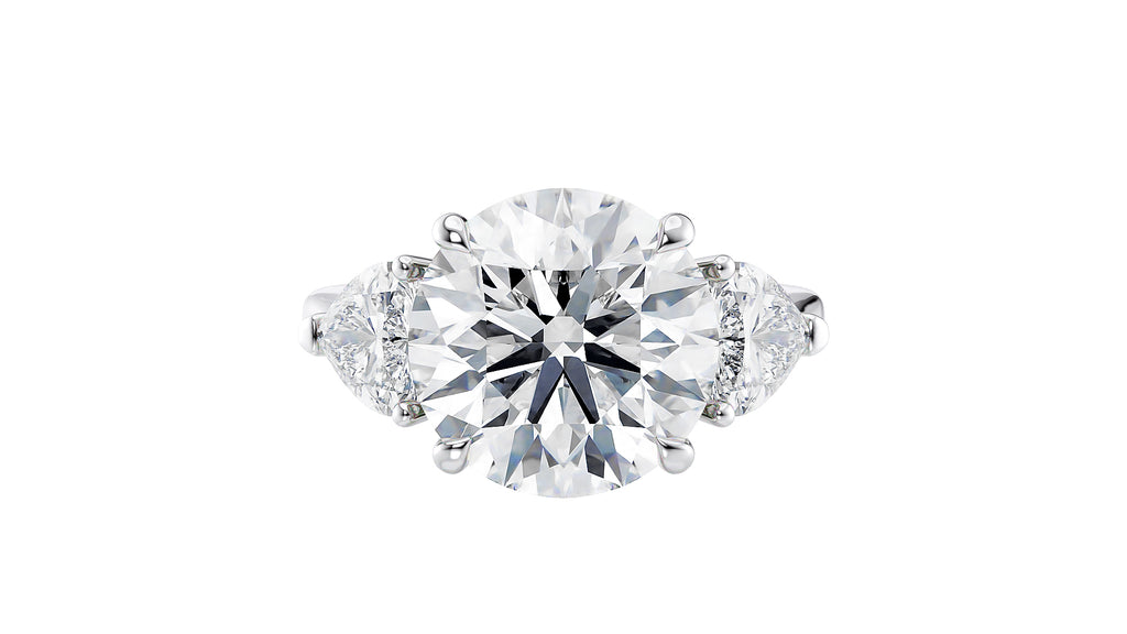 Round & Heart 3 Stone Lab Grown Diamond Engagement Ring
