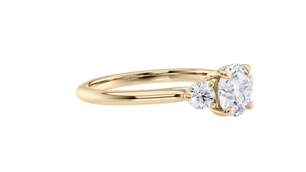 Round Classic 3 Stone Diamond Engagement Ring