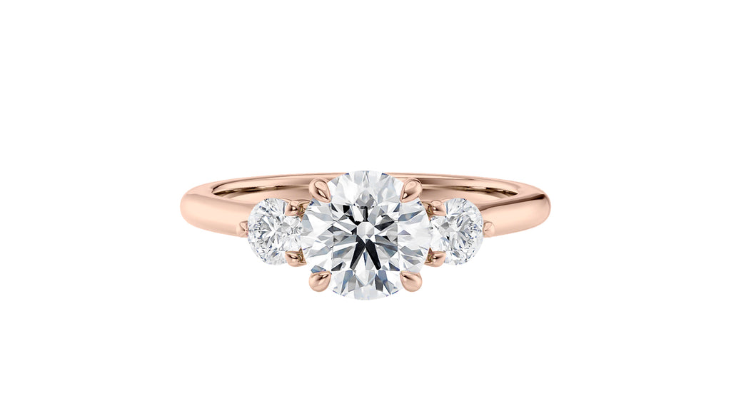 Round Classic 3 Stone Diamond Engagement Ring
