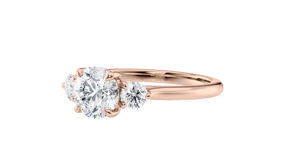 Round Classic 3 Stone Diamond Engagement Ring