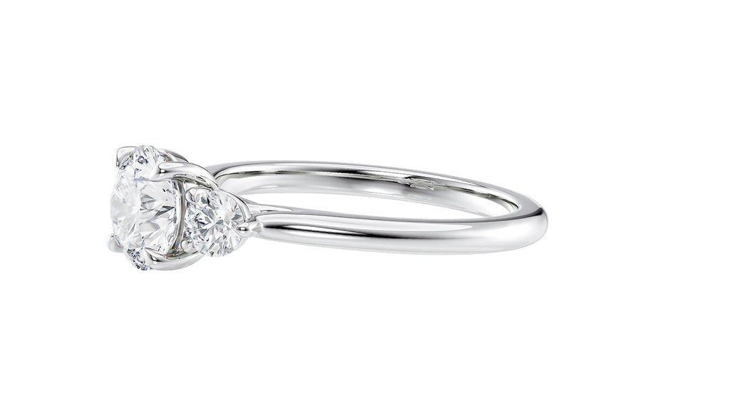 Round Classic 3 Stone Diamond Engagement Ring