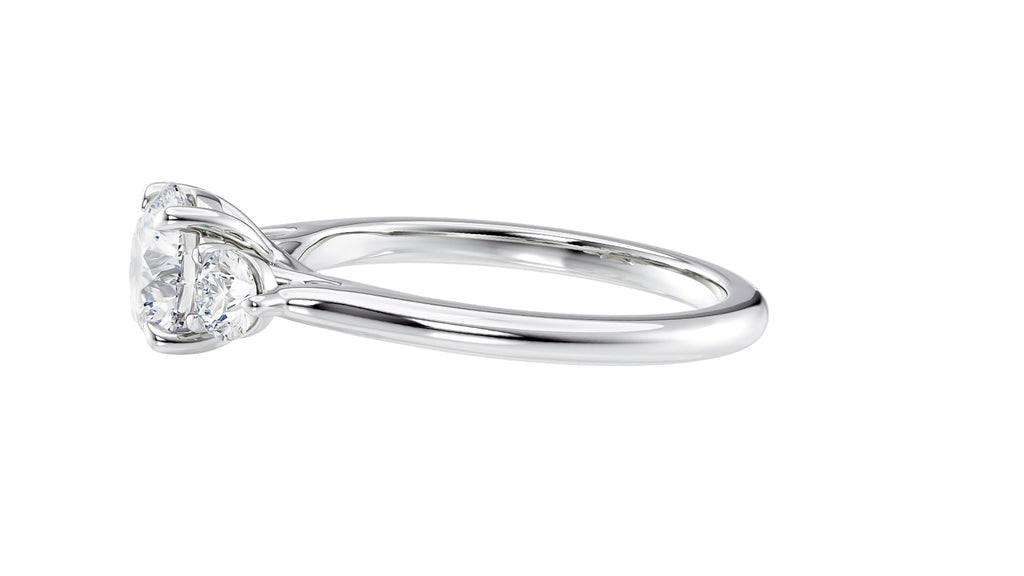 Round Classic 3 Stone Diamond Engagement Ring