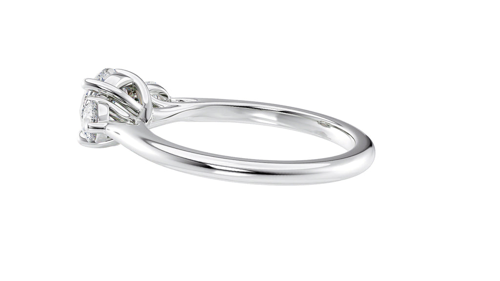 Round Classic 3 Stone Diamond Engagement Ring