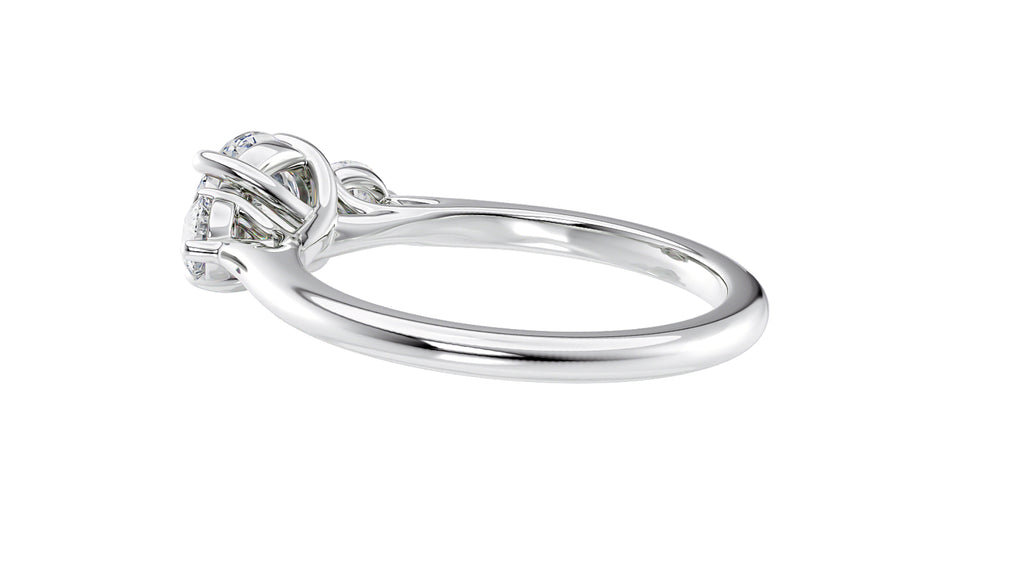 Round Classic 3 Stone Diamond Engagement Ring