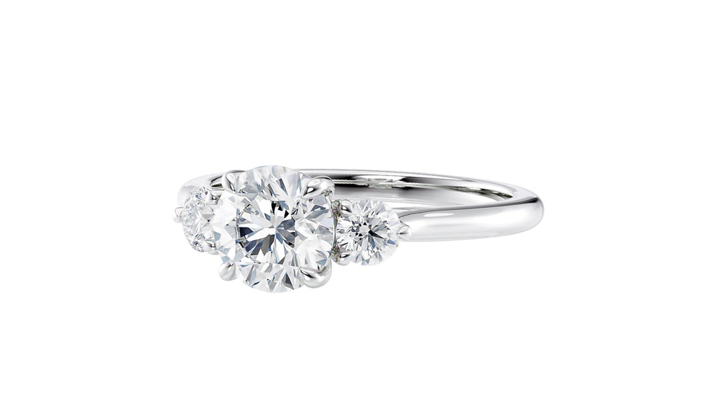 Round Classic 3 Stone Diamond Engagement Ring
