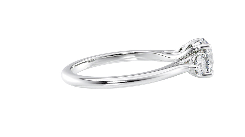 Round Classic 3 Stone Diamond Engagement Ring