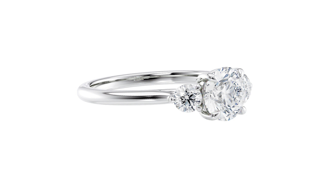 Round Classic 3 Stone Diamond Engagement Ring
