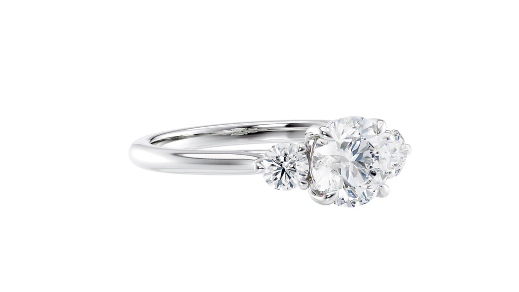 Round Classic 3 Stone Diamond Engagement Ring