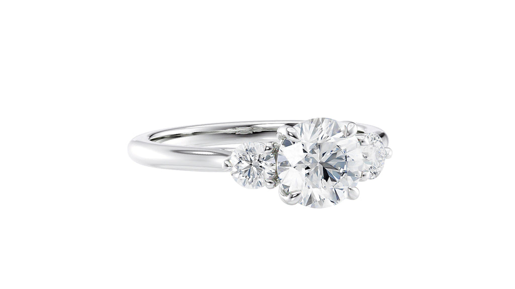 Round Classic 3 Stone Diamond Engagement Ring