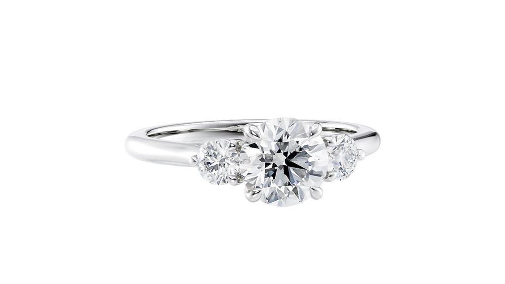 Round Classic 3 Stone Diamond Engagement Ring