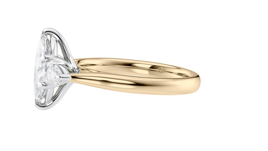 Marquise & Pear Cut 3 Stone Diamond Engagement Ring