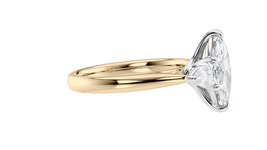 Marquise & Pear Cut 3 Stone Diamond Engagement Ring
