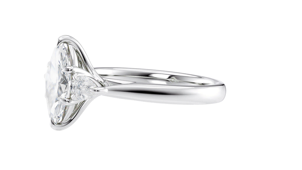 Marquise & Pear Cut 3 Stone Diamond Engagement Ring